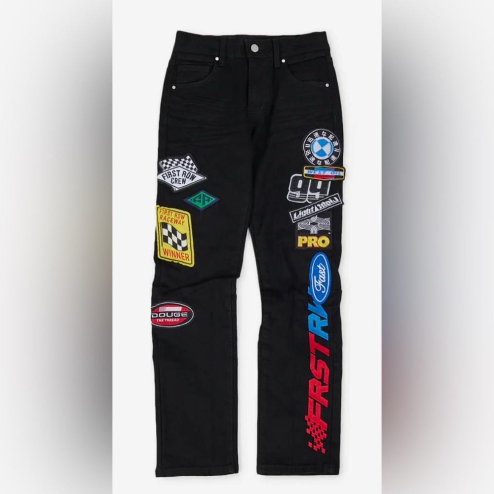 First Row Straight Stretch Jean racing motocross patches cars Med M 7 8 10